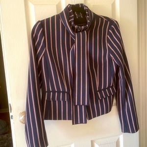 NWOT Banana Republic Women’s Wool Zip Up Blazer with Neck Tie Size 2